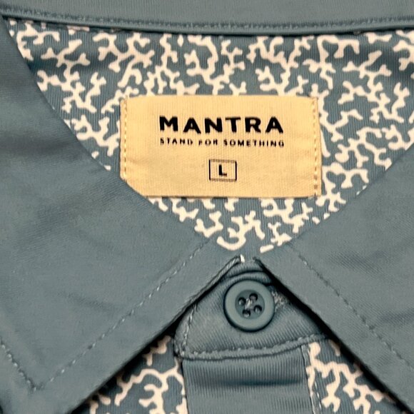 NWT Mantra Polo Shirt Mens Large Blue Catalyst Point Collar Performance Golf NEW - Picture 4 of 9
